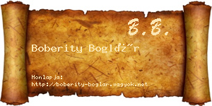 Boberity Boglár névjegykártya